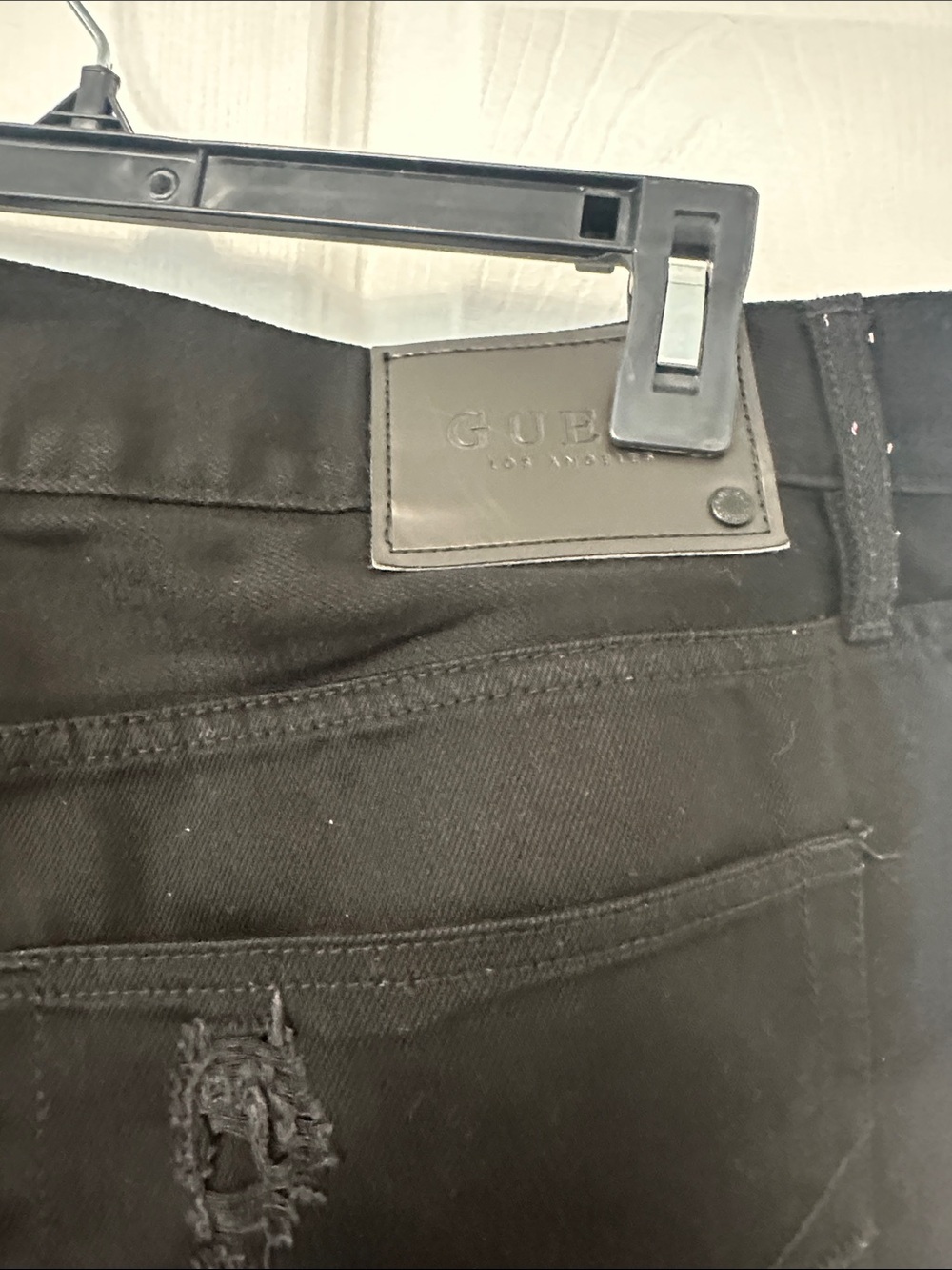Guess Black Distressed Jean Shorts - Picture 7 of 7